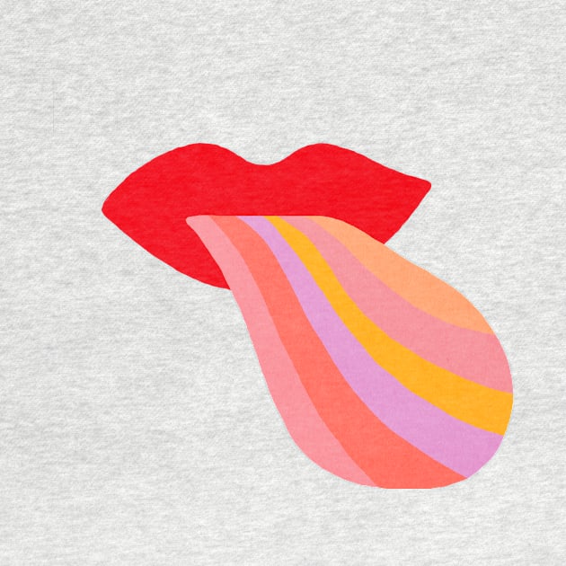 Red lips rainbow tongue by JulyPrints
